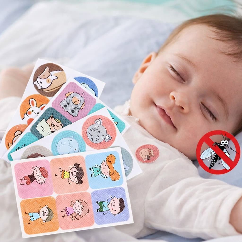 Kit 360/144/72/36 Adesivos Repelentes de Mosquito Infantil 72h Proteção Insetos Não Tóxico para Bebê