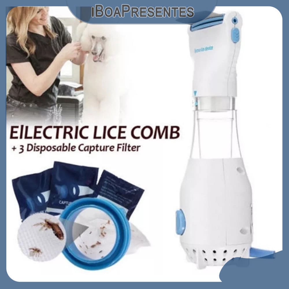 Removedor Elétrico De Piolhos Para Cabelos E Pelos Crianças Cães E Gatos Fácil De Usar