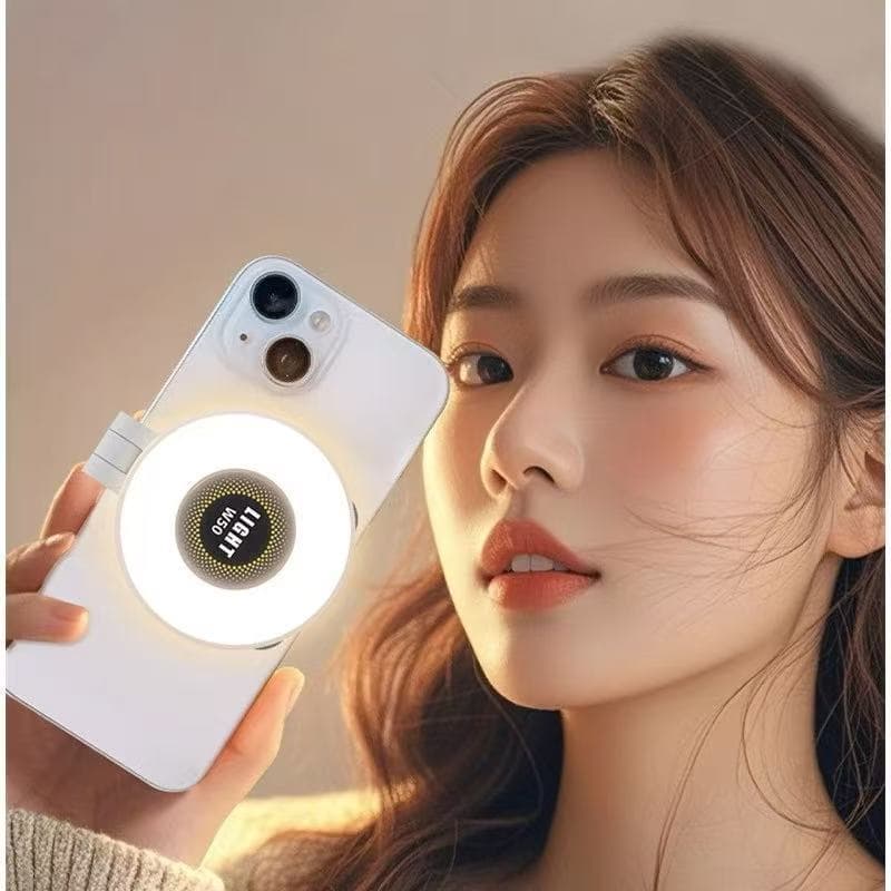 Luz De Preenchimento LED Flash Recarregável Selfie Anel -Smile