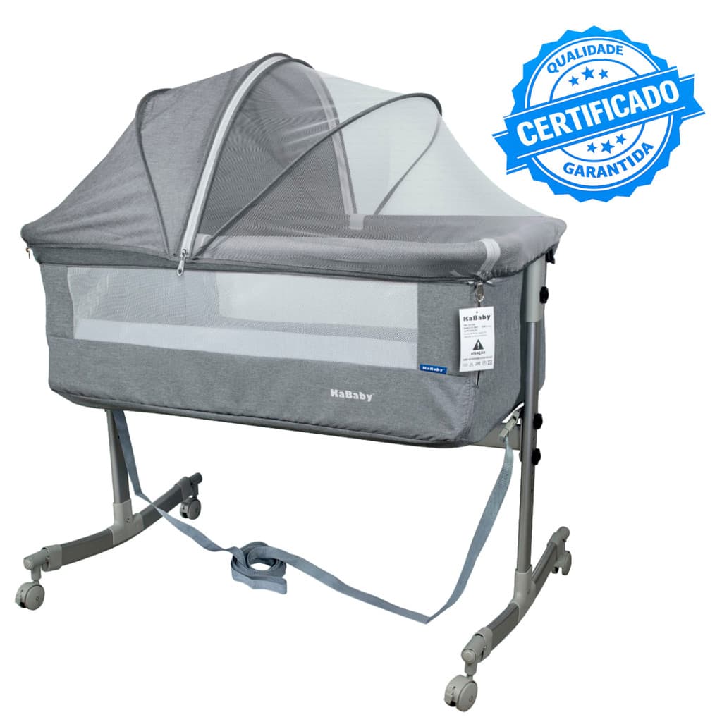 Berço Moisés Co-bed 3 em 1 Com Mosquiteiro Cinza - KaBaby