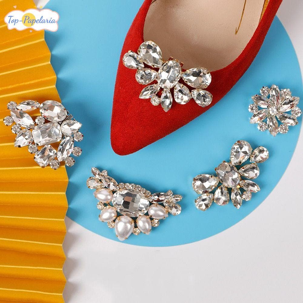 Perfumado 2 Peças Fivela De Charme Strass De Casamento Cristal Salto Alto Amuletos Joias