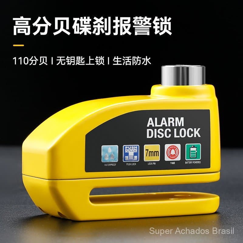 TEST-Bloqueio de disco de freio para bicicleta com alarme, bloqueio para veículo elétrico, bloqueio antirroubo para disc