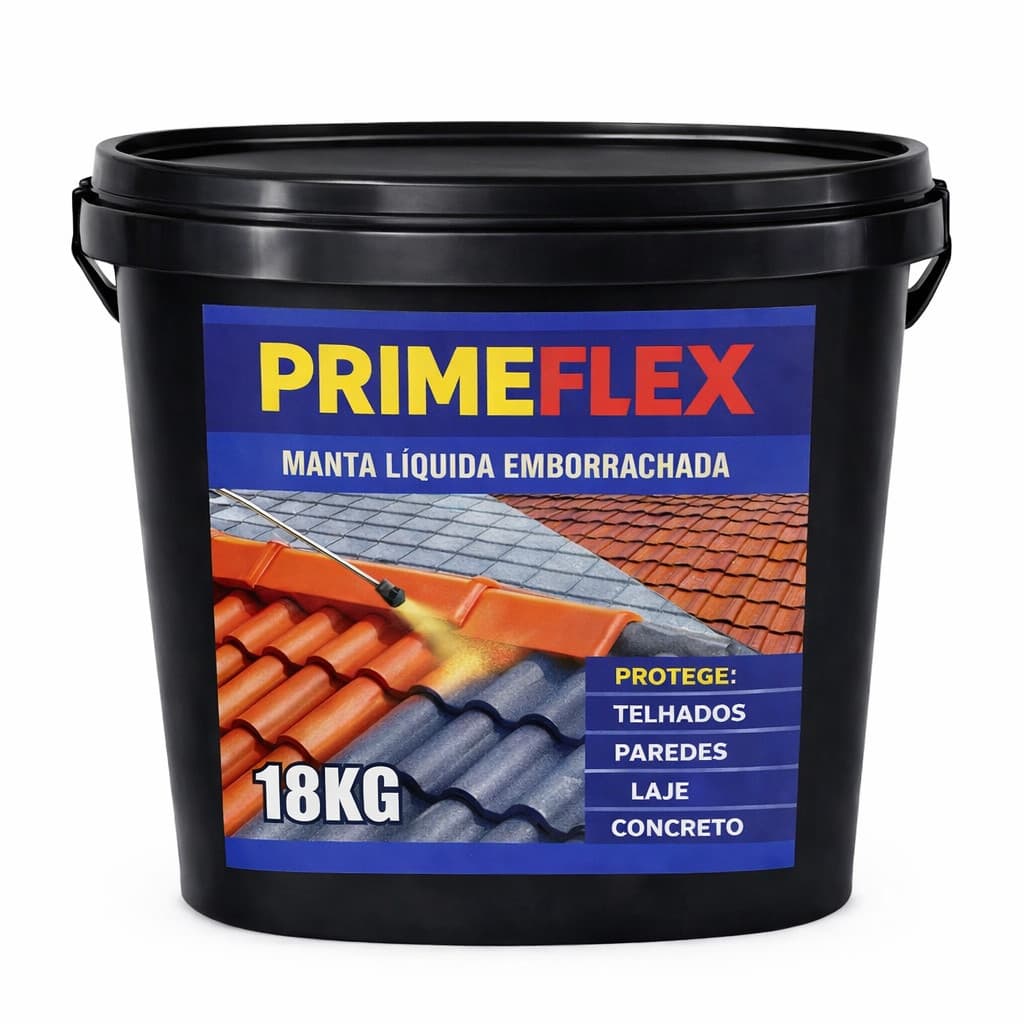 Manta Líquida Emborrachada Impermeabilizante 18kg - Uso em Lajes Telhados Paredes - Muito Eficaz