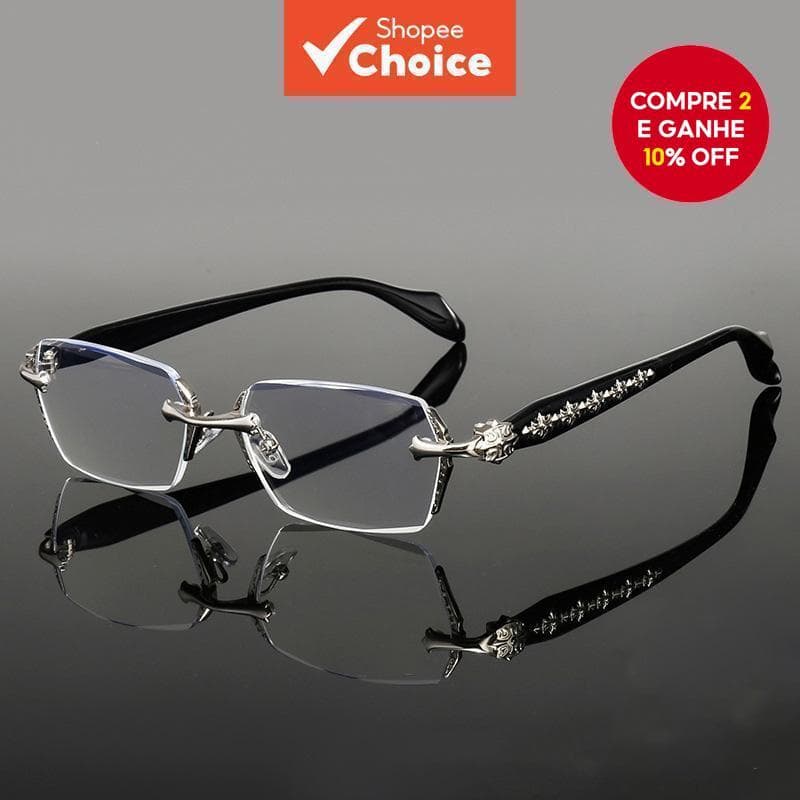 Óculos Fotocromáticos Anti-Luz Azul Sem Moldura-Lente Plana Retangular Para Mulheres E Homens