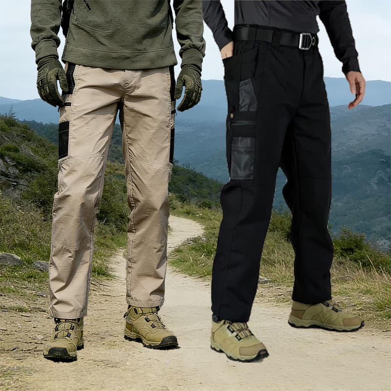 Calça Cargo Tática preto Masculina Impermeável Com Múltiplos Bolsos Exército Usuários Fora De Esportes Long Hiking