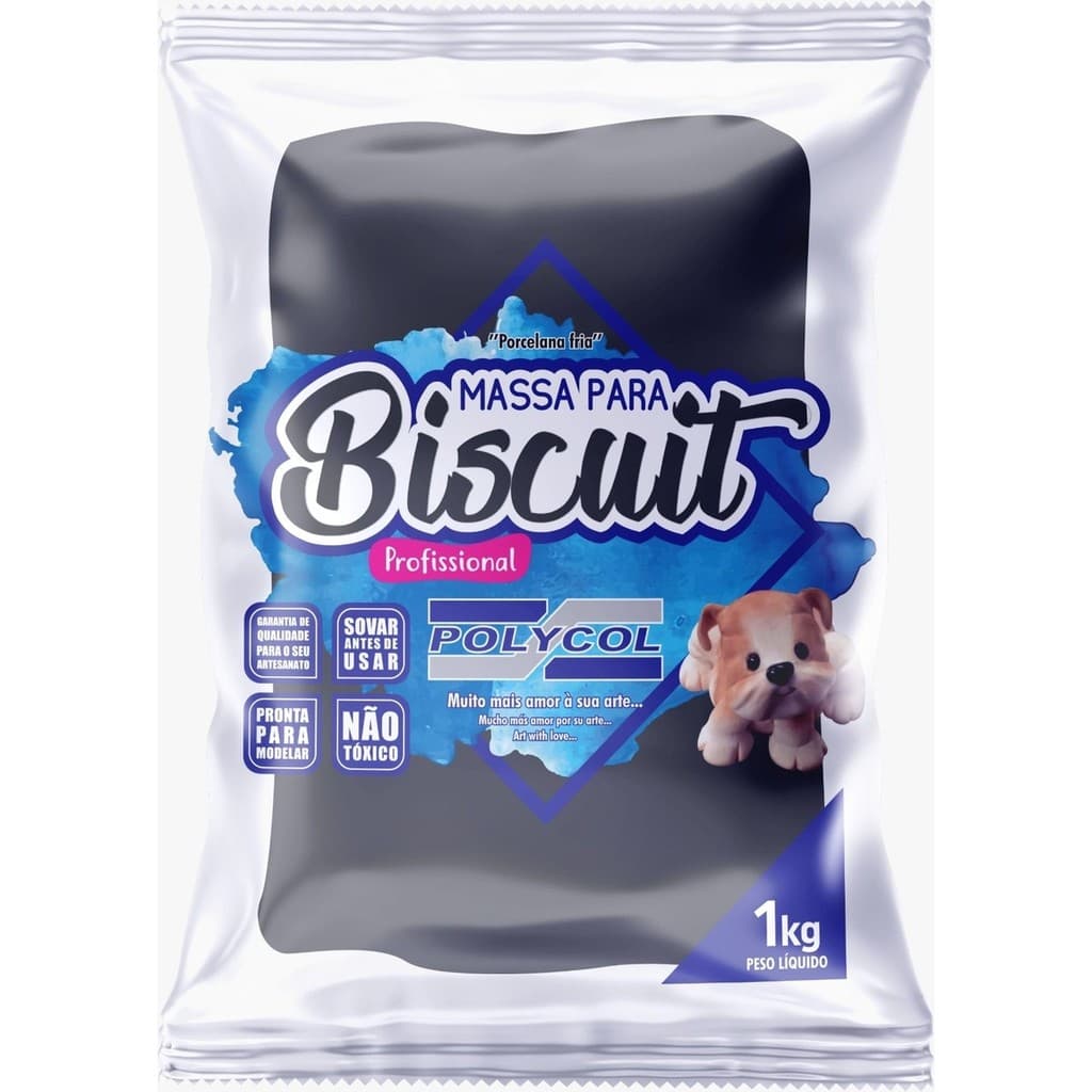 Massa para Biscuit Polycol Profissional 1kg | Pronta para Modelar, Não Tóxica