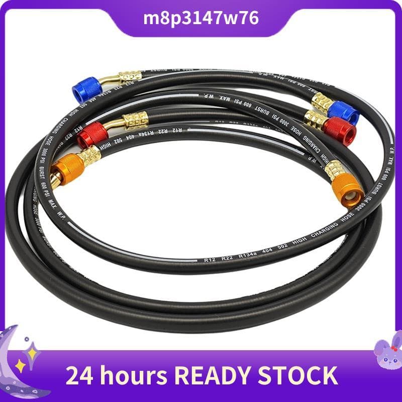 1.8M 3 Conjuntos De Tubo De Refrigerante Anti-Explosão Preto Peças Kit Mangueira Para R12 , R22 , R134A , 404,502 , HVAC