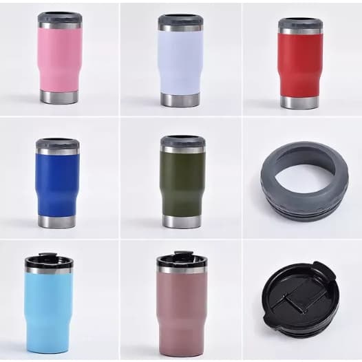 Porta Cerveja Garrafa Térmica Latinha De Aço Copo 420ml Com Abridor de Garrafas