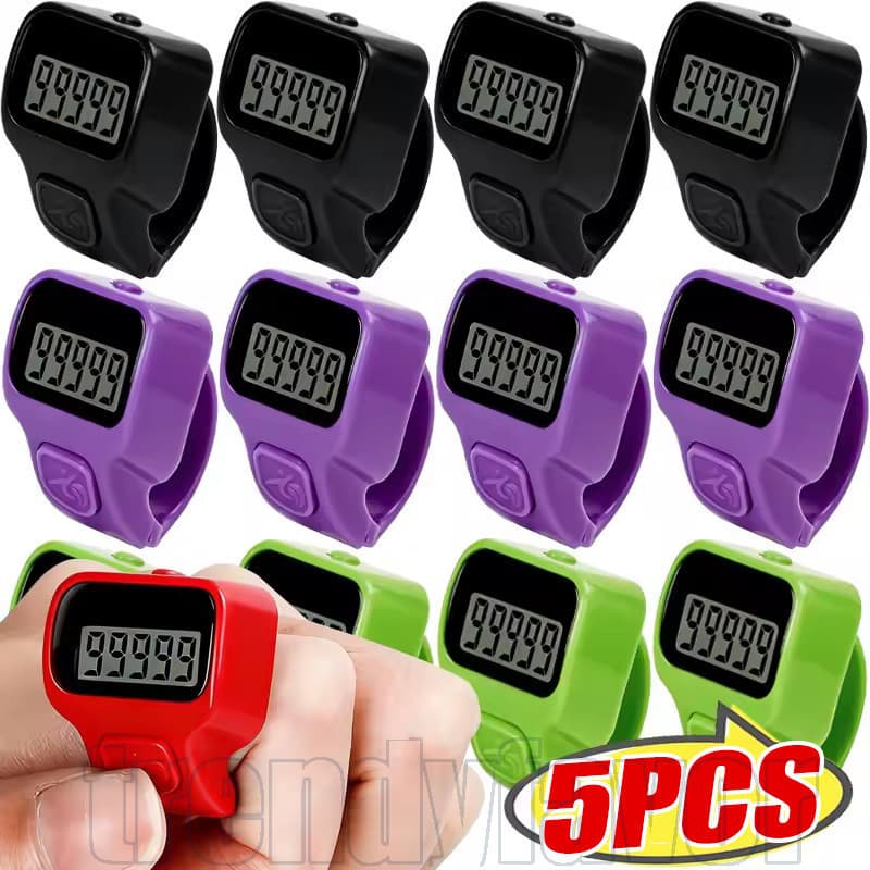 1/3/5 Unidades Contador Digital Clicker De Dedo Eletrônico-Pedômetros De Contagem De Botão Silencioso Portátil-Ferrament