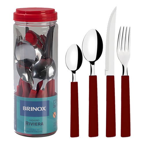 Faqueiro Riviera Em Aço Inox 24 Peças Brinox