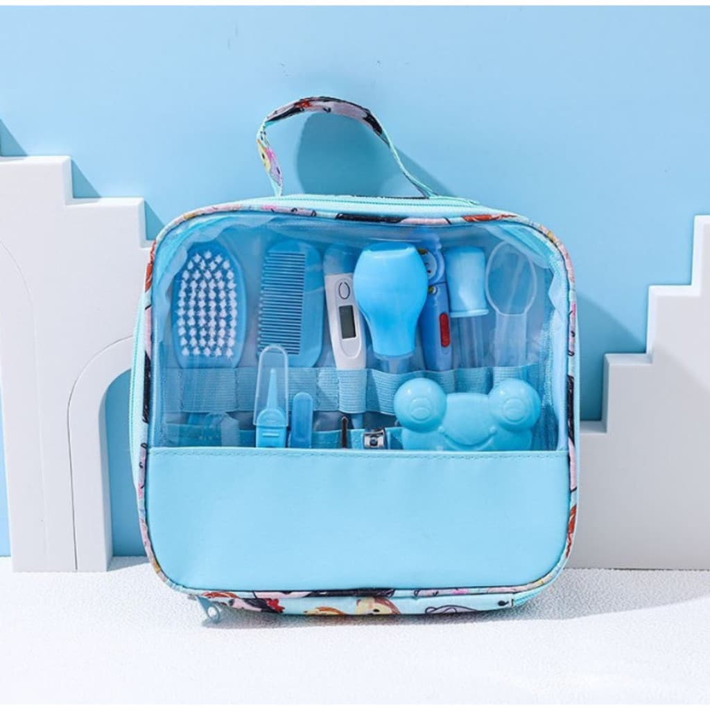 Kit 13 Higiene Cuidado Bebê Recém Nascido Essencial 13 Peças Cuidados Com O Bebê Recém Cortador Escova Cabelo Unha Pente