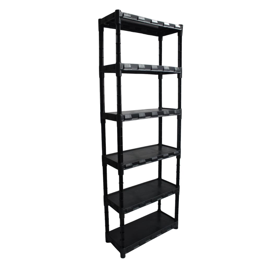 Estante Modular Lopes Preta 6 Prateleiras Plástico Multiuso Preto