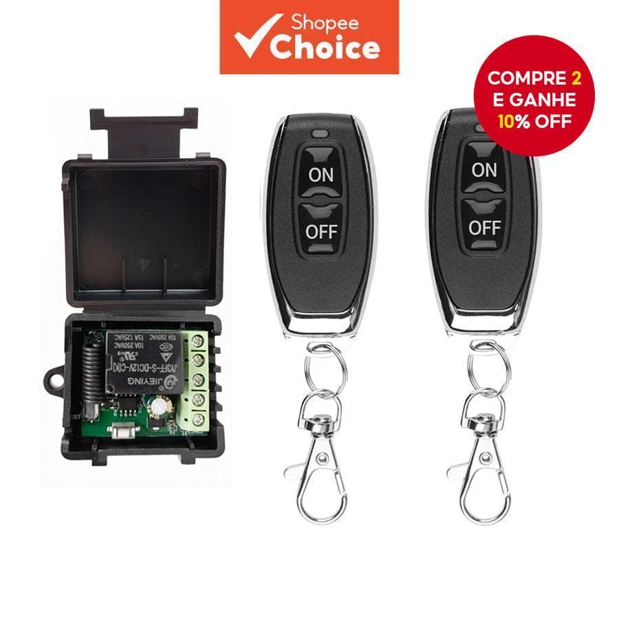 Controle Remoto Universal Para Interruptor Sem Fio De Ar Condicionado 433Mhz DC 12V 1CH RF 10A Receptor De Relé E Transm