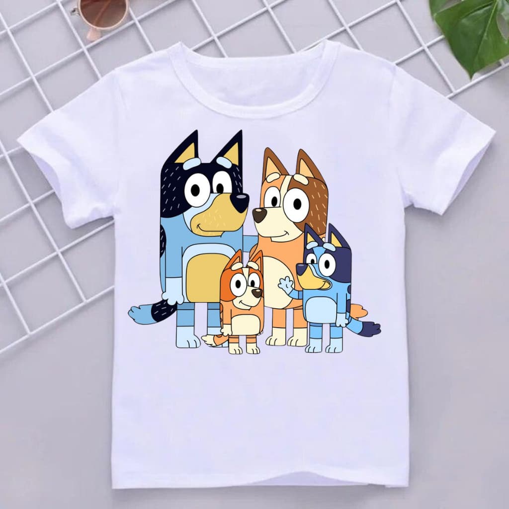 camiseta camisa blusa estampada desenho animado cachorro bluey e bingo em alta tendencia confortavel