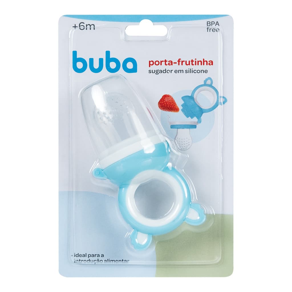 Porta Frutinha Alimentadora Coala Silicone Azul Buba Menino