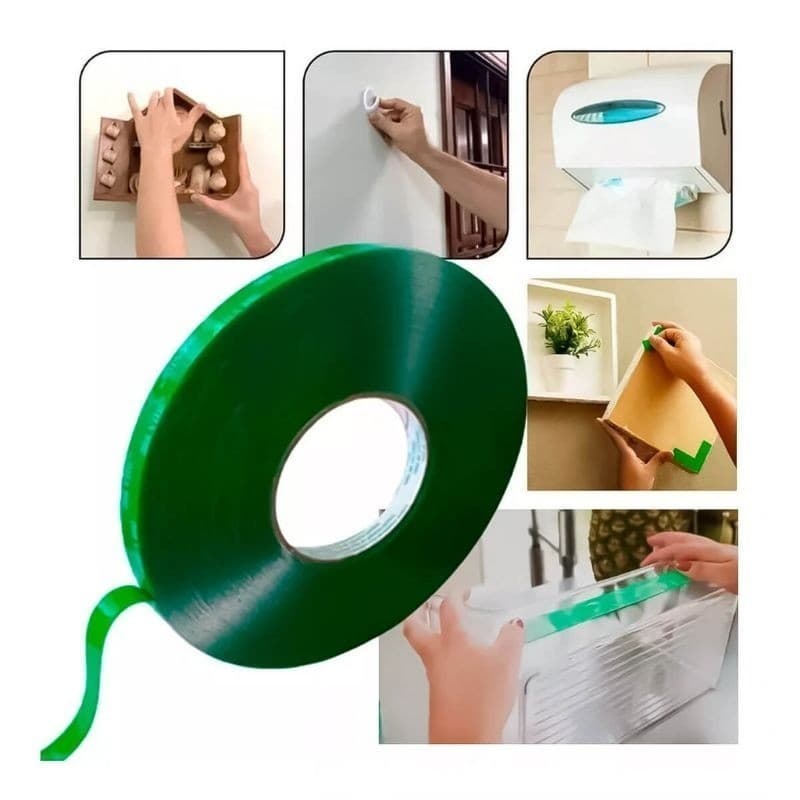 Fita Dupla Face Acrílica 9 mm X 20 Metros e de 9mm x 1 Metro EXTRA FORTE