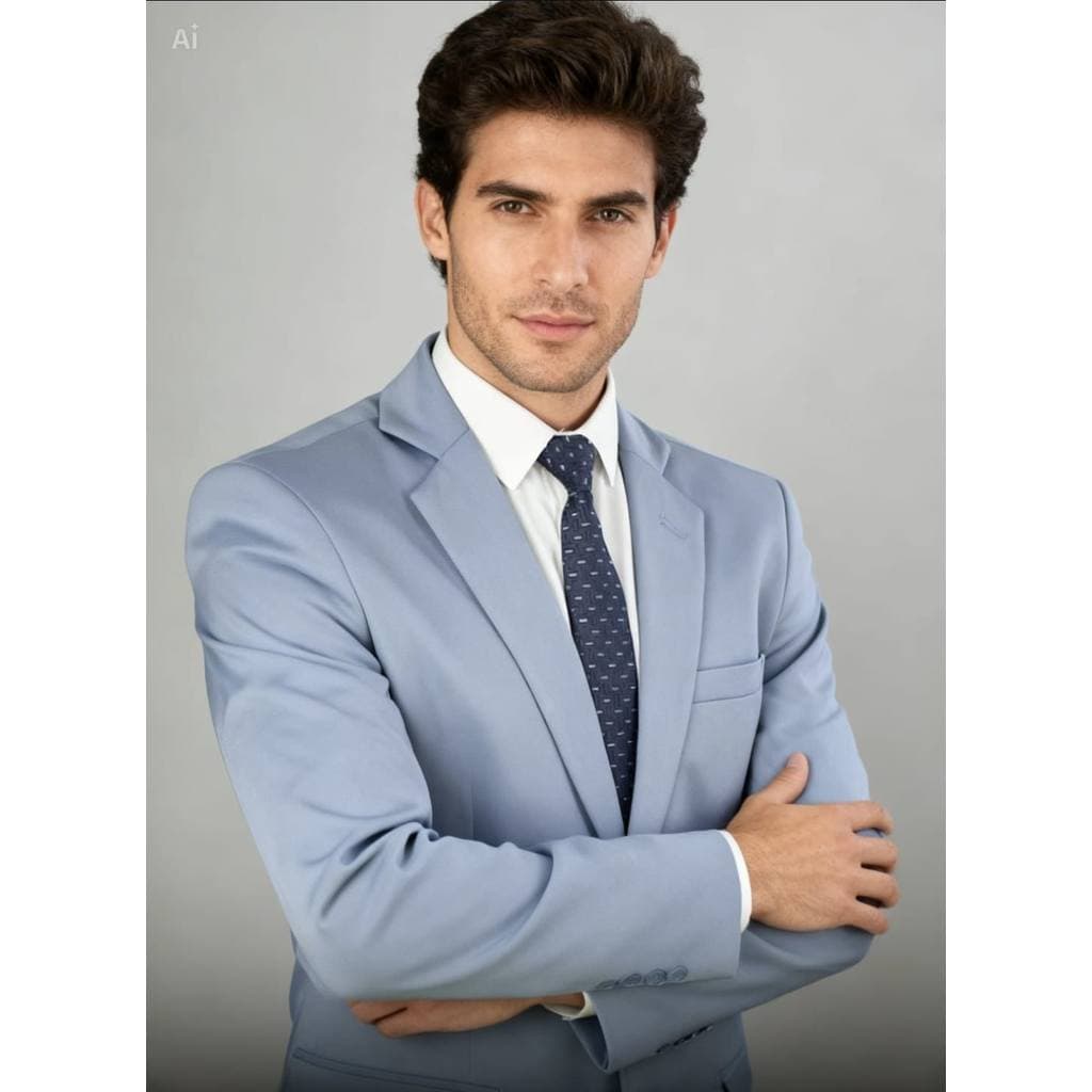 Terno cinza fosco stretch