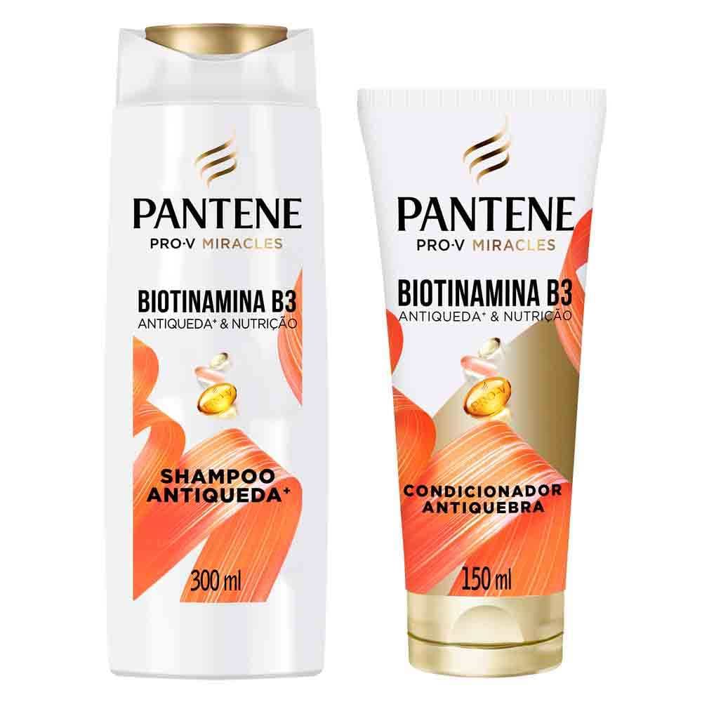 Kit Pantene PRO-V Miracles Antiqueda & Nutrição Biotinamina B3 Shampoo 300ml e Condicionador 150ml