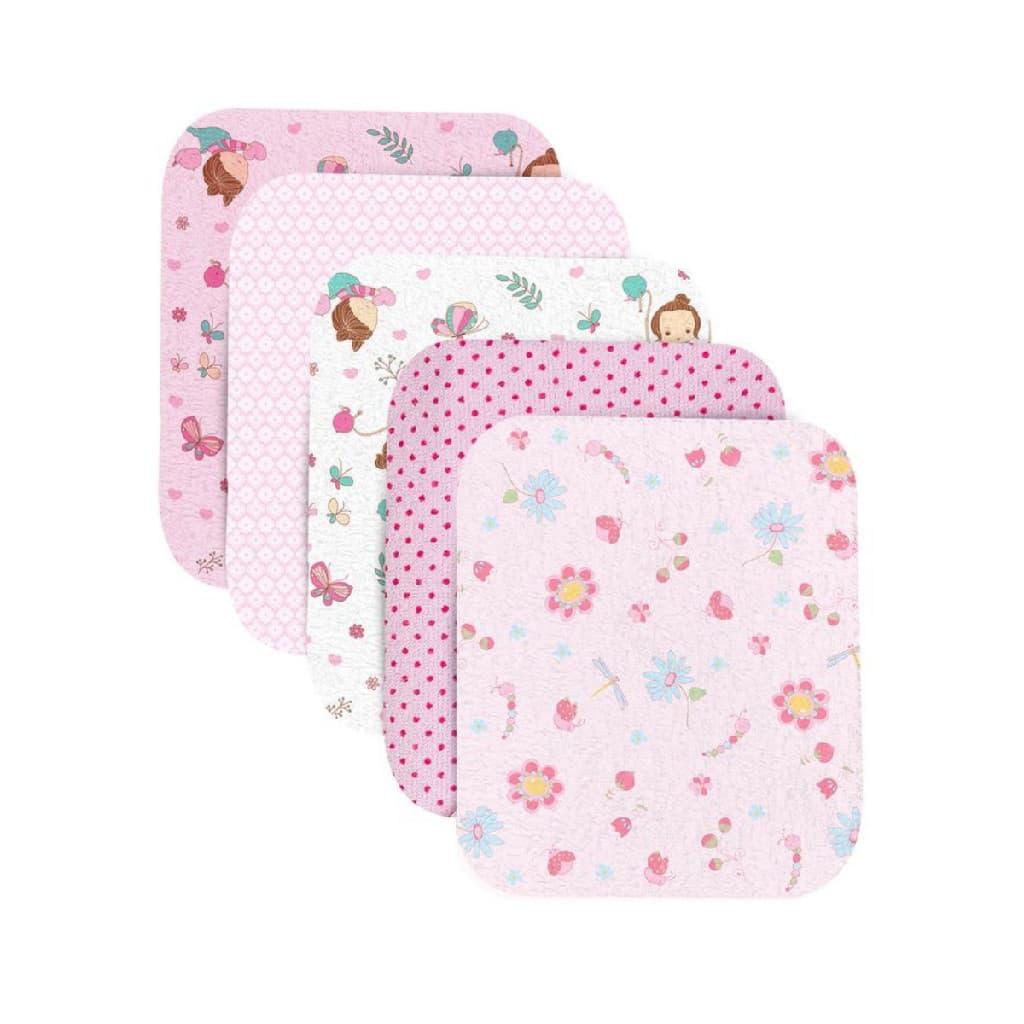 Kit Babador 3 Und Forro Confortavel Algodao Enxoval Ajustavel Facil Limpar Feminino Bebe Infantil