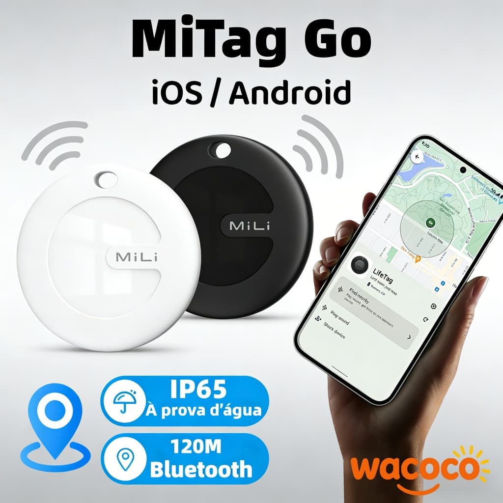 Kit 1/2 Localizador MiLi GPS Rastreador Compativel iOS Android Tag Inteligente