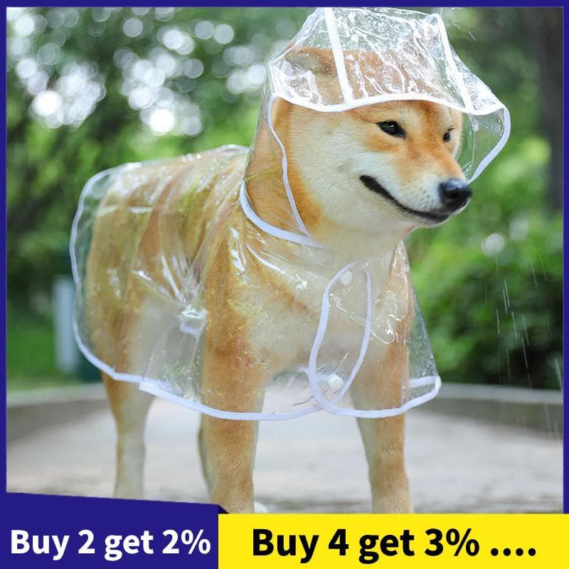 S-Animal De Estimação Cão Filhote De Cachorro Transparente Capa De Chuva Pet Com Capuz Jaqueta À Prova Dwaterproof Água 