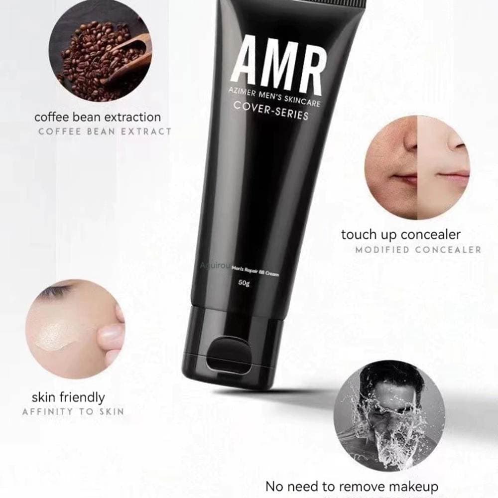 AMR Makeup Cream for Men Amr BB Cream Natural Moisturizing and Brightening Skin Tone 50g Men Conceler Cream