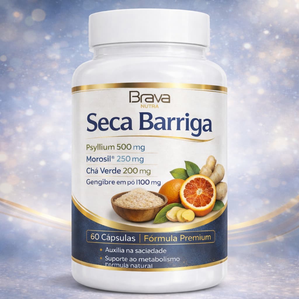 Psyllium, Morosil, Chá Verde e Gengibre | 60 Cápsulas | Entrega Imediata