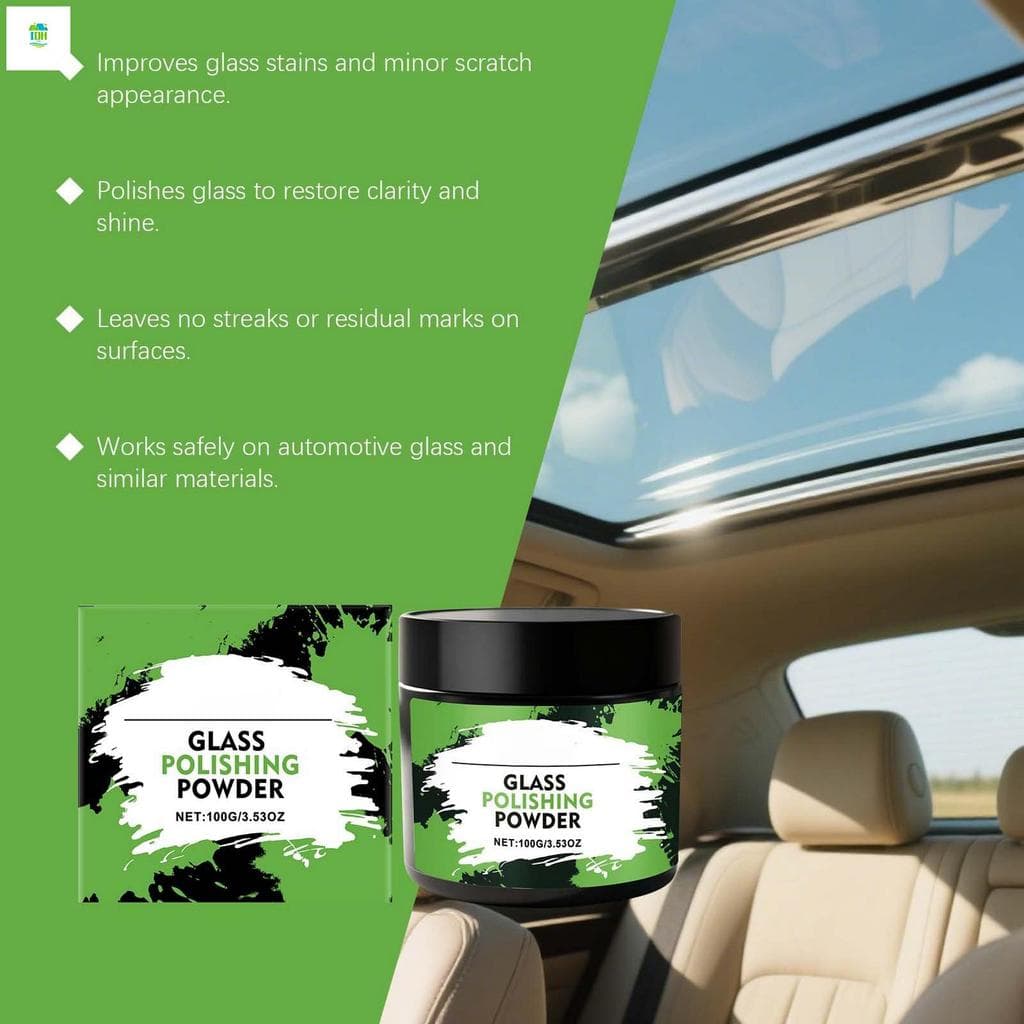Pó De Polimento De Vidro De Carro 100g Para Limpeza E Renovação Com Aprimoramento De Brilho Resistência À Poeira