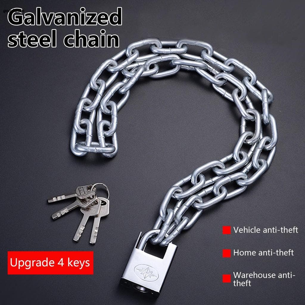 Bloqueio De Corrente De Bicicleta Antirroubo Com Cadeado Resistente A Cortes Para Motocicleta Scooter Skate