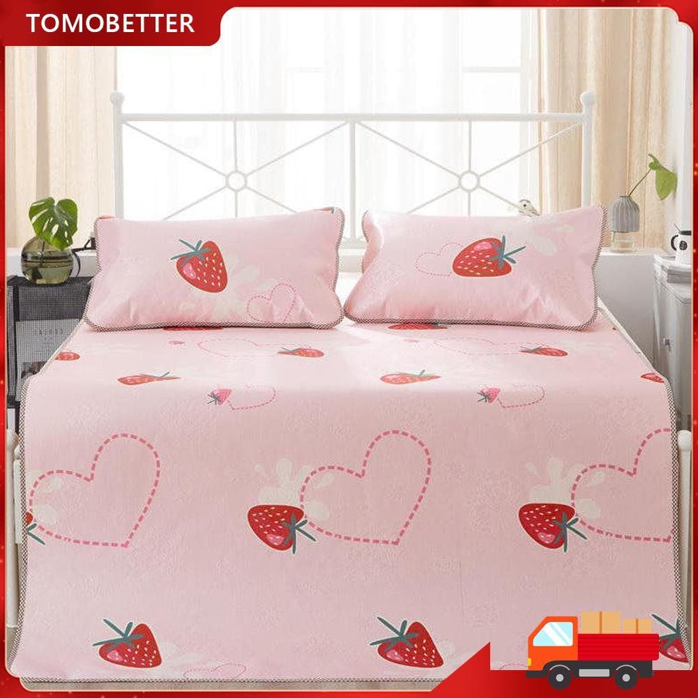 2 Pçs/set Padrão Dos Desenhos Animados Dobrável Verão Resfriamento Tapete De Dormir Ar Condicionado Com Fronha 195x90cm