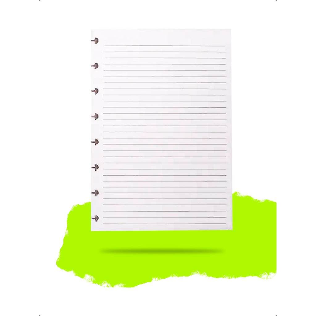 Refil Caderno De disco A5 Pautado 50F 8Furos Anotação Estudo