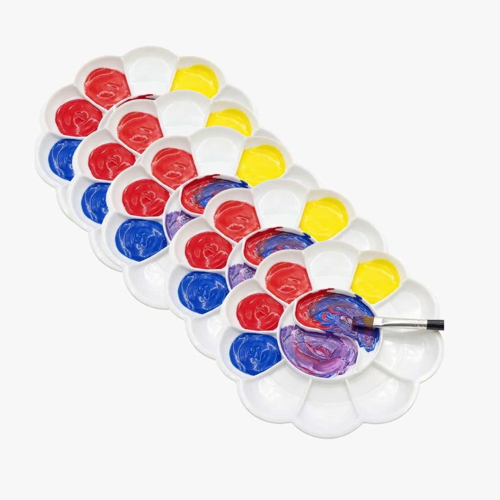 Kit 5 Godes Flor Para Pintura Infantil 12 Cavidades Plastico Resistente