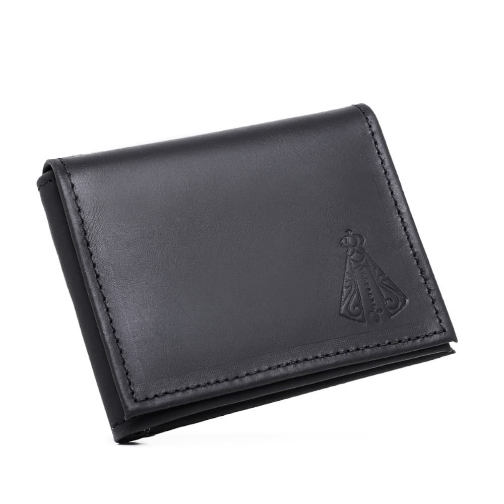 Carteira Em L Couro Alta Qualidade Porta Cartao Documentos Cedulas Estampa Nossa Senhora Aparecida