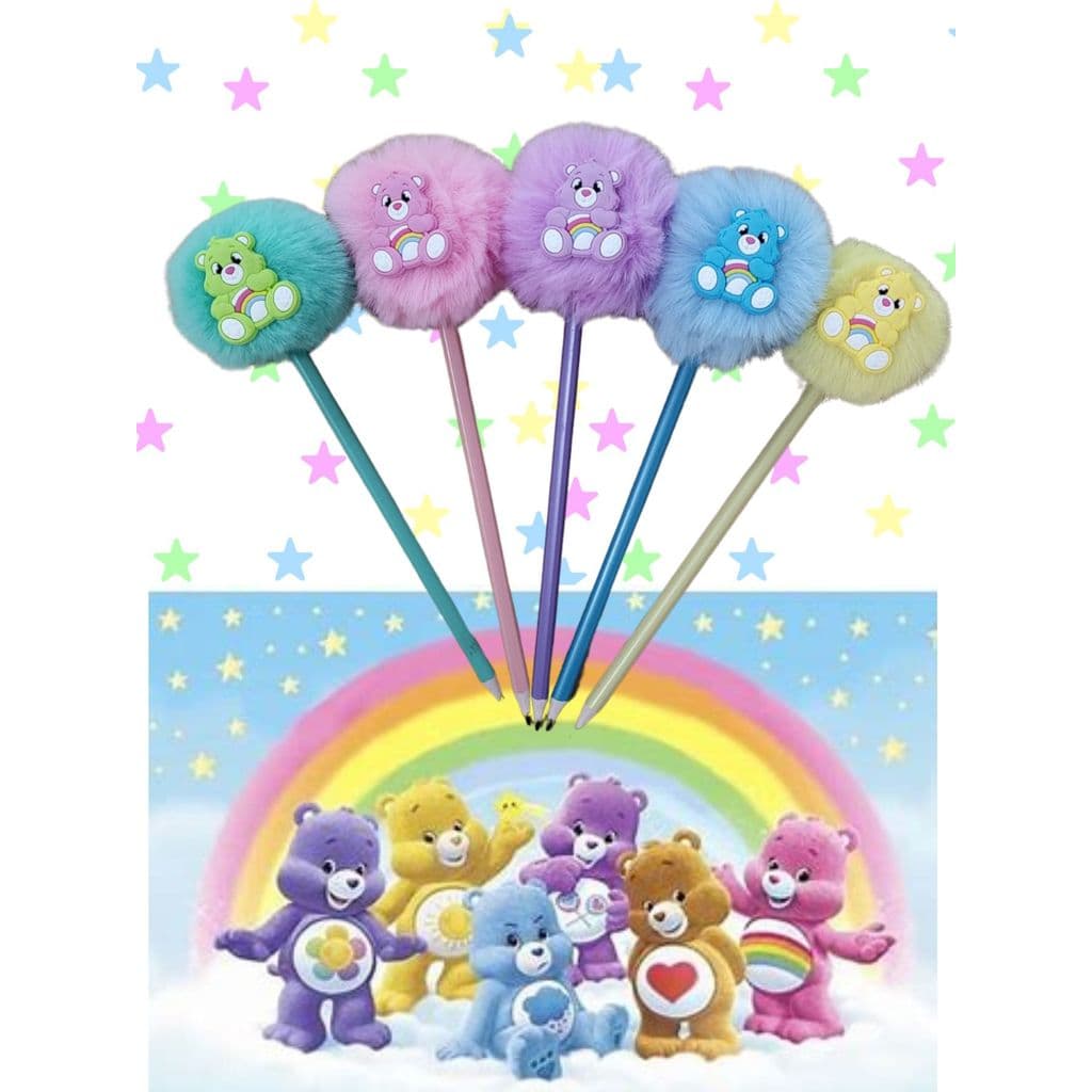 05 Lápis Pompom Ursinhos Carinhosos lapis de escrever presente lembrancinha de aniversario papelaria material escolar