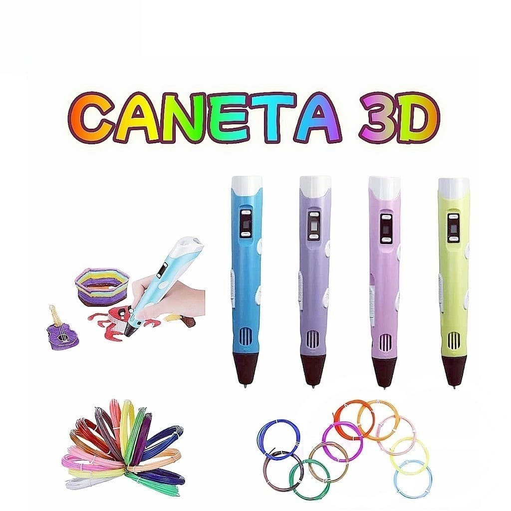 Caneta 3D Impressora Infantil Pintura Desenho 3D DIY Refil Filamento Plástico Seguro Para Crianças