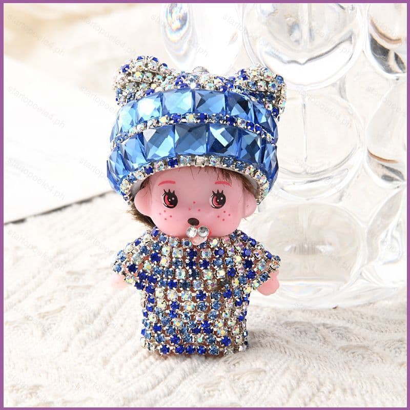 MONCHHICHI Estilo Coreano Criativo Diamante Incrustado Bonito Boneca Bolsa Encantos Chaveiro