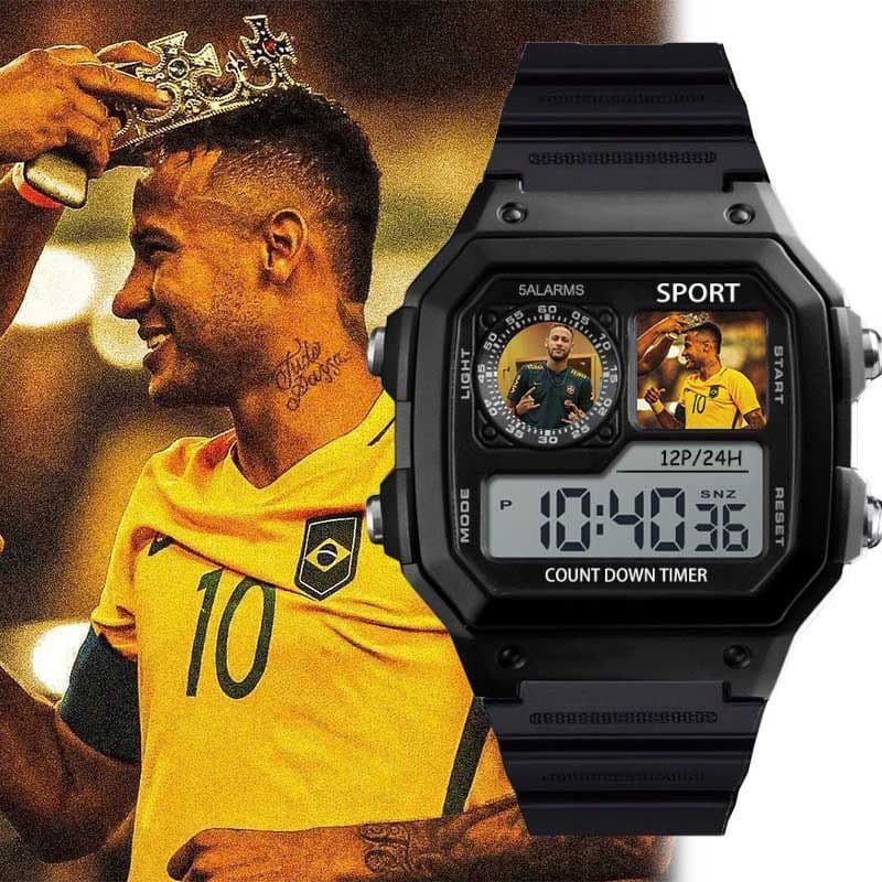 Estrela De Futebol Neymar Da Silva Santos Junior Relógio De Estudante Durável Com Display Digital Despertador Presente D