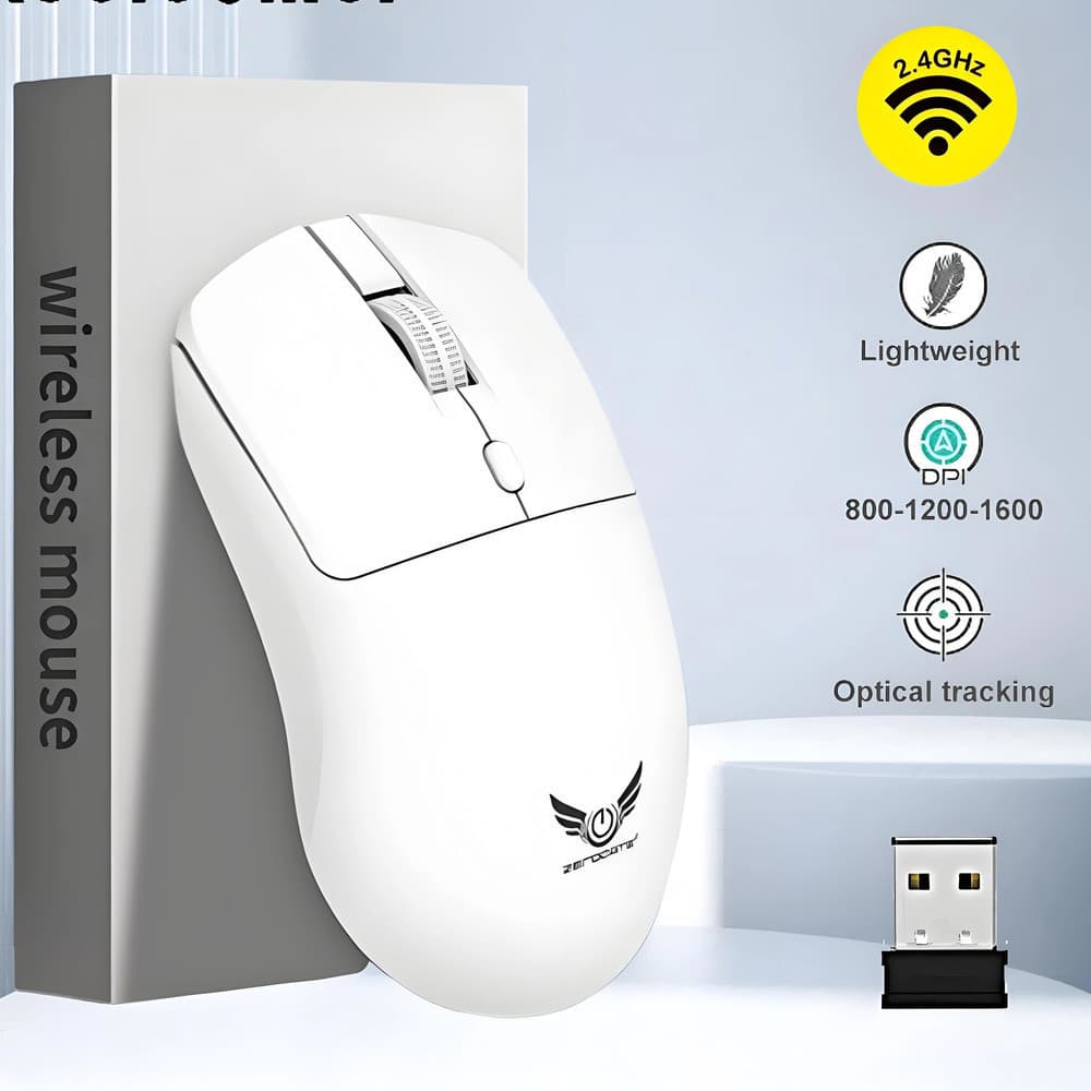 Mouse ergonômico sem fio T2-2.4G 1600DPI adequado para jogos, escritório, computador, Laptop