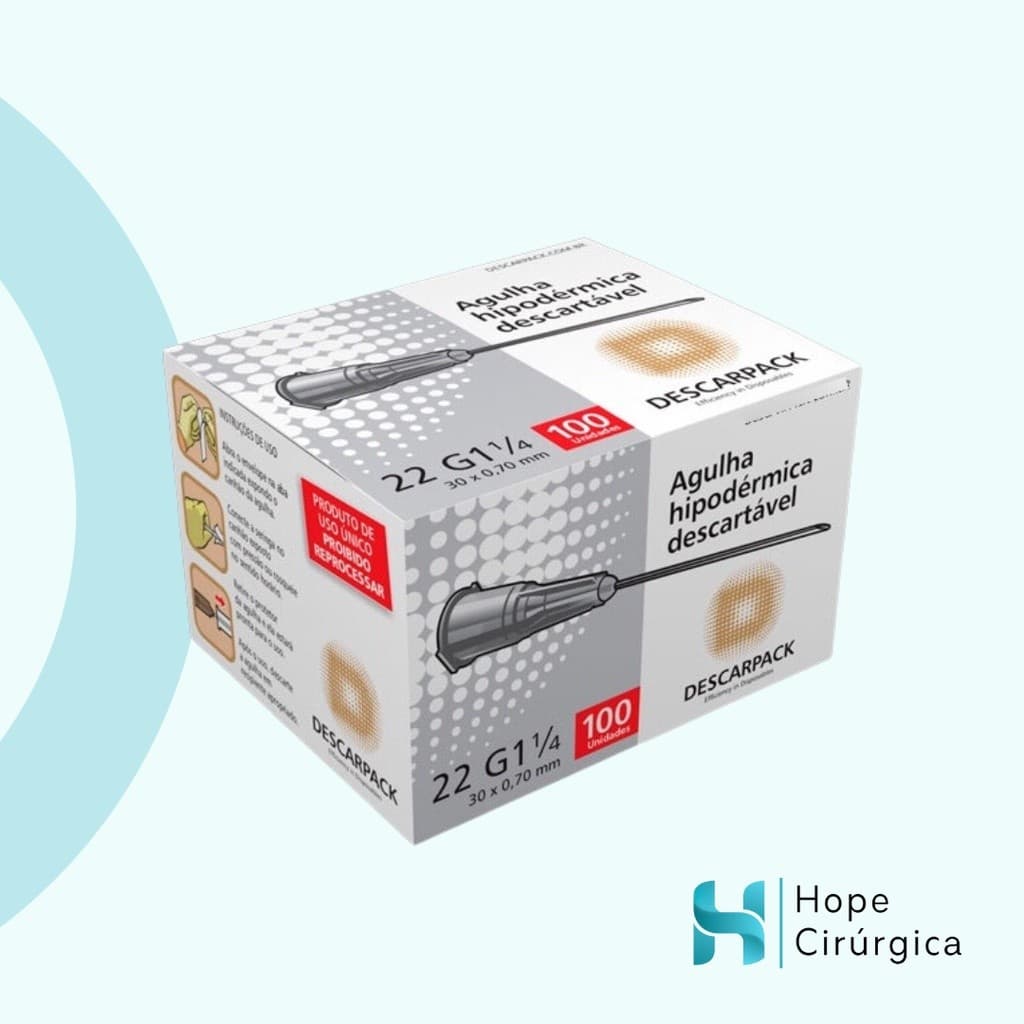 Agulha Hipodérmica Descartável 30x0,70MM