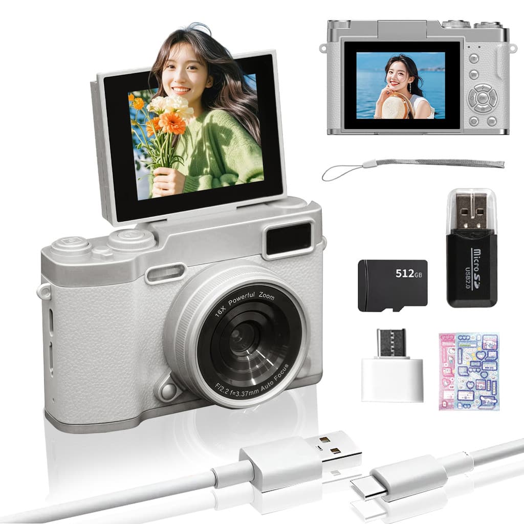 [PRESENTE] Câmera Digital CCD 4K 48MP Retro Estilo Vintage Zoom 16x - Inclui Cartão 512GB