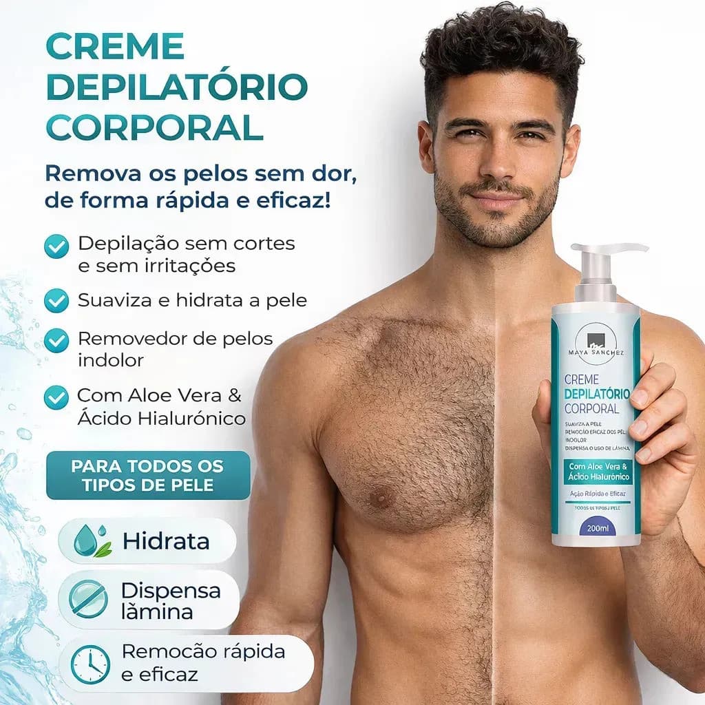 Creme Depilatório Depilação Corpo Perna Axila Virilha Barba 250g