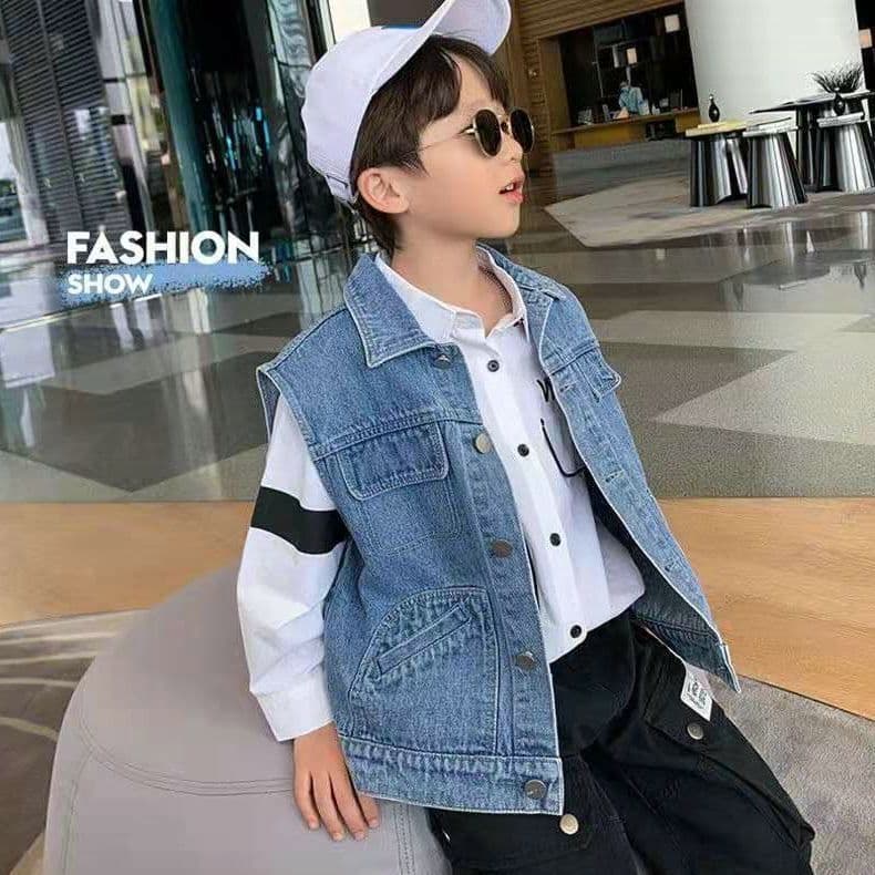 Roupas infantis para meninos colete primavera outono estilo médio grande colete infantil jaqueta versão coreana All-Matc