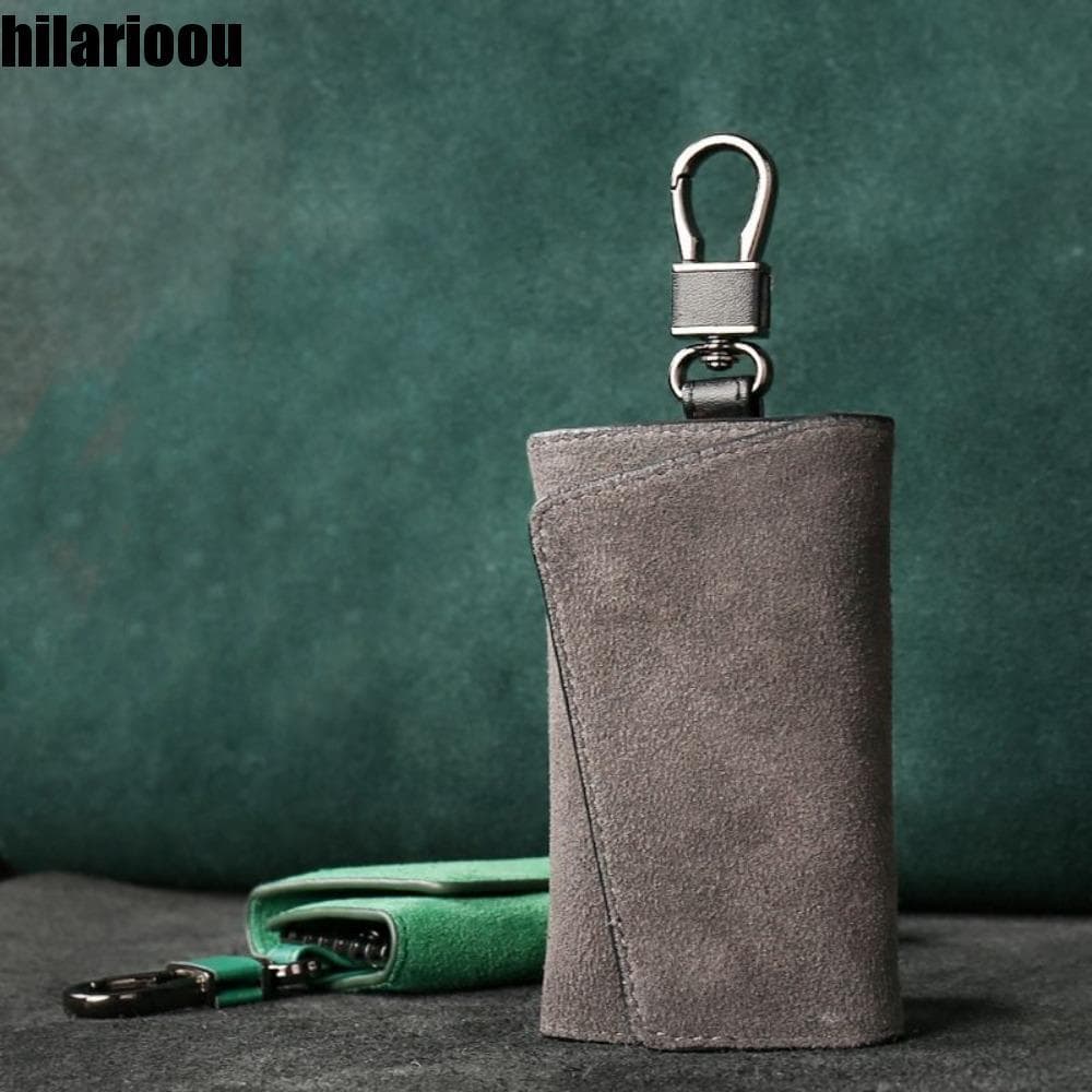 Bolsa Porta-Chaves HILARIOOU , Para Chaveiro Removível De Couro PU 2 Em 1 , Carteiras De Lazer De Cor Sólida