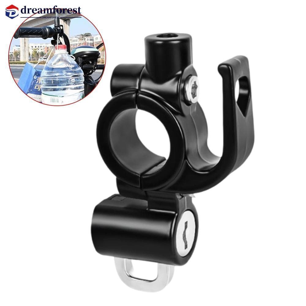 DREAMFOREST Metal Motocicleta Capacete Bloqueio Com Suporte De Espelho Bicicleta Guiador Anti-Roubo De Segurança Ganchos