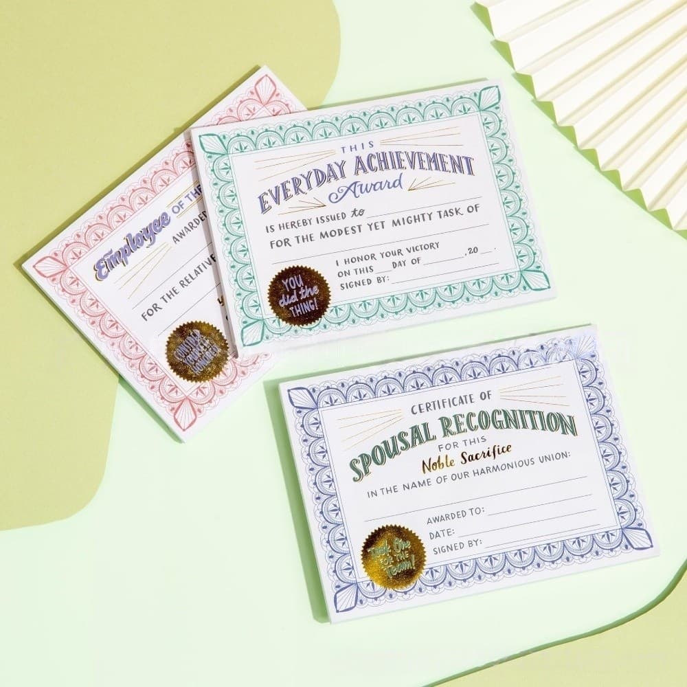 Prêmios De Funcionários/Esposa/Confiação Diária : Conjunto De Certificados Divertidos E Humorísticos Para Celebrações De