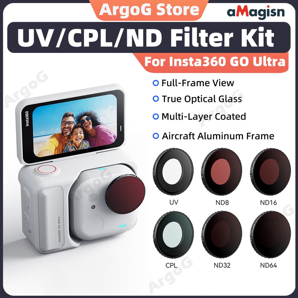 Filtro À Prova D'água aMagisn Para Insta360 GO Ultra UV CPL ND8/16/32/64 De Lente De Vidro Óptico Acessórios