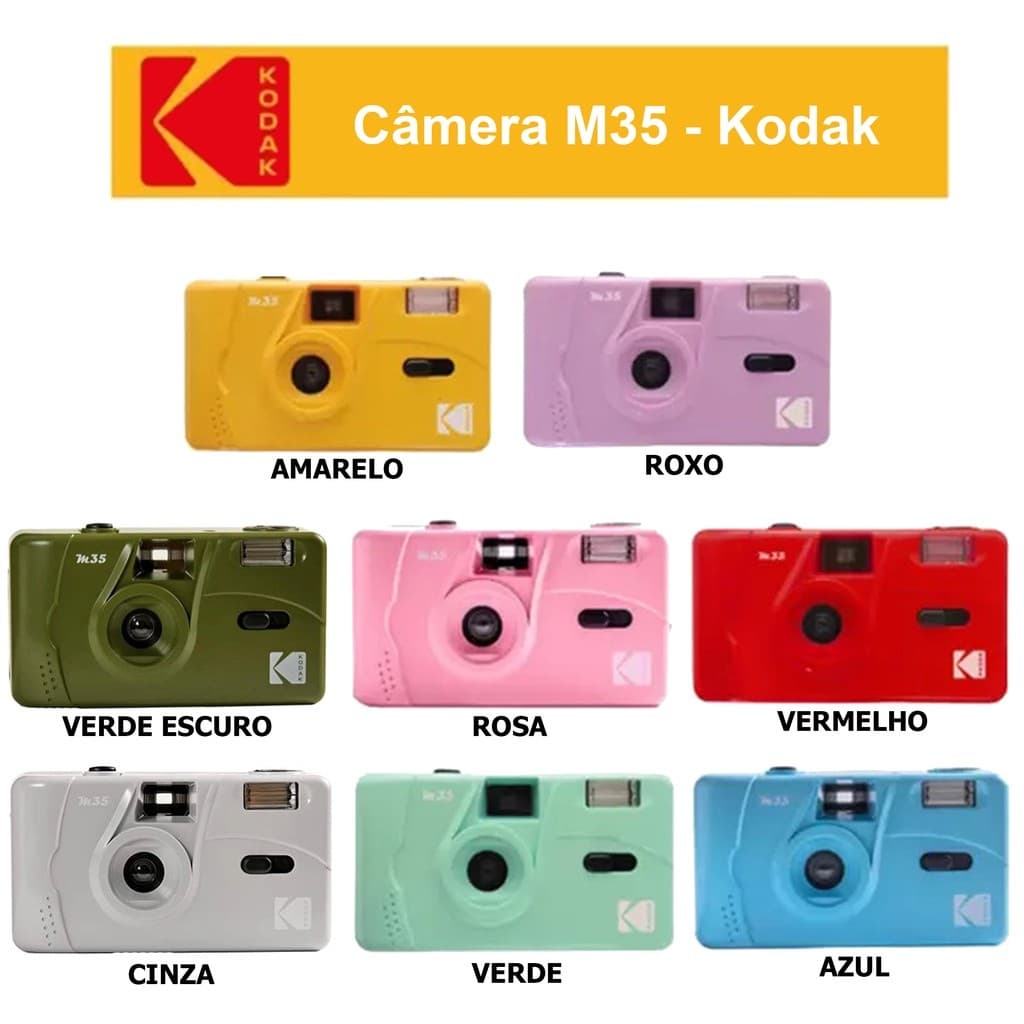 Câmera Kodak Retrô - M35 Reutilizável - Para Filme 35mm