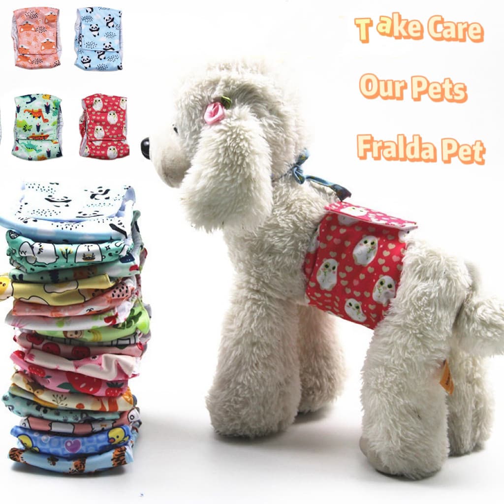 [Muhsinpet] Fralda Lavável para Animais de Estimação Fralda Fisiológica Impressa para Animais Roupas de Cachorro Lavávei