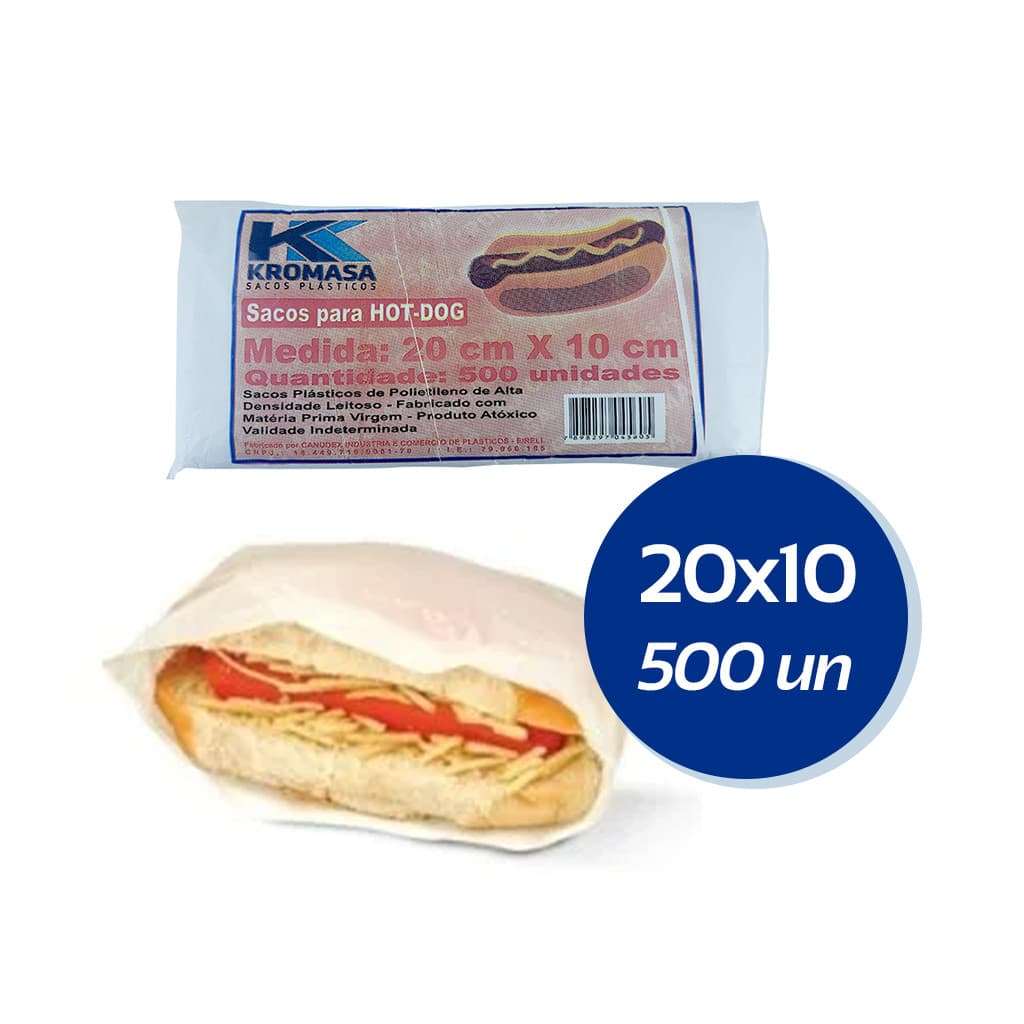 Saco Para Cachorro Quente Hot Dog 20x10 C/500