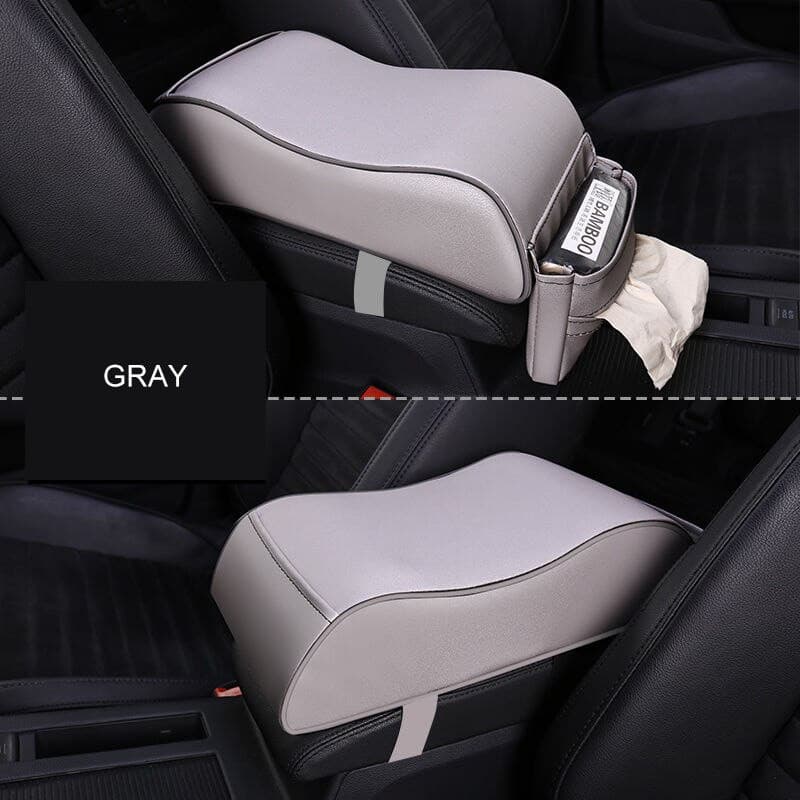Car Armrest Box Pad Almofada PU Couro Center Console Arm Rest Seat Box Heightening Pad Suporte de sacos armazenamento